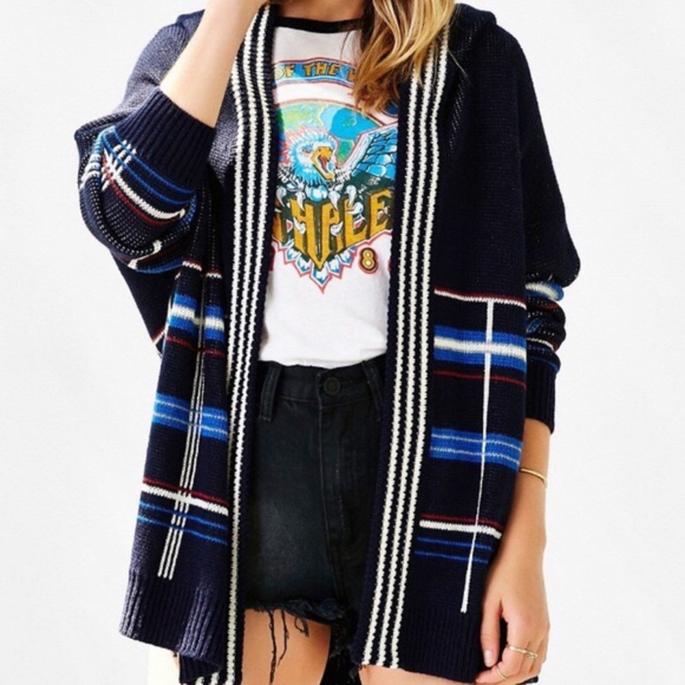 Ecote Plaid Sweater Cardigan